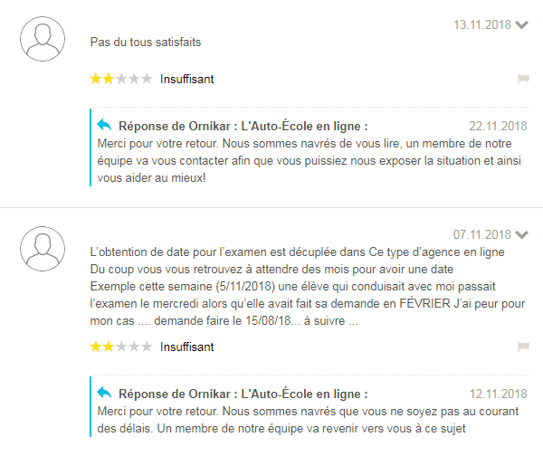 Ce que pensent les clients d'Ornikar
